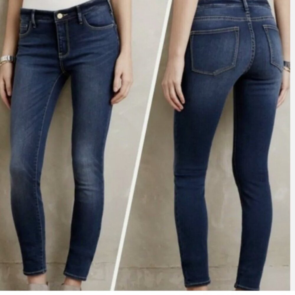 Anthropologie Pilcro and the Letterpress High Rise Slim Jean Size 33 Stretch EUC